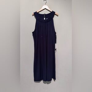 NWT CALVIN KLEIN DRESS Navy Blue Stretch Party Cocktail Work Women 12 Office
